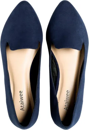 Ataiwee Women's Wide Flat Shoes - Pointed Ladies T-Strap Adjustable Summer Shoes.