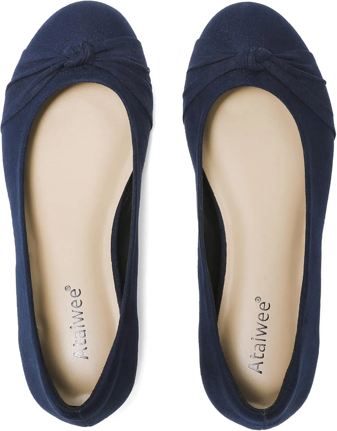 Ataiwee Women's Wide Width Flats Shoes - Ladies Cute and Comfortable Dress Ballet Shoes.