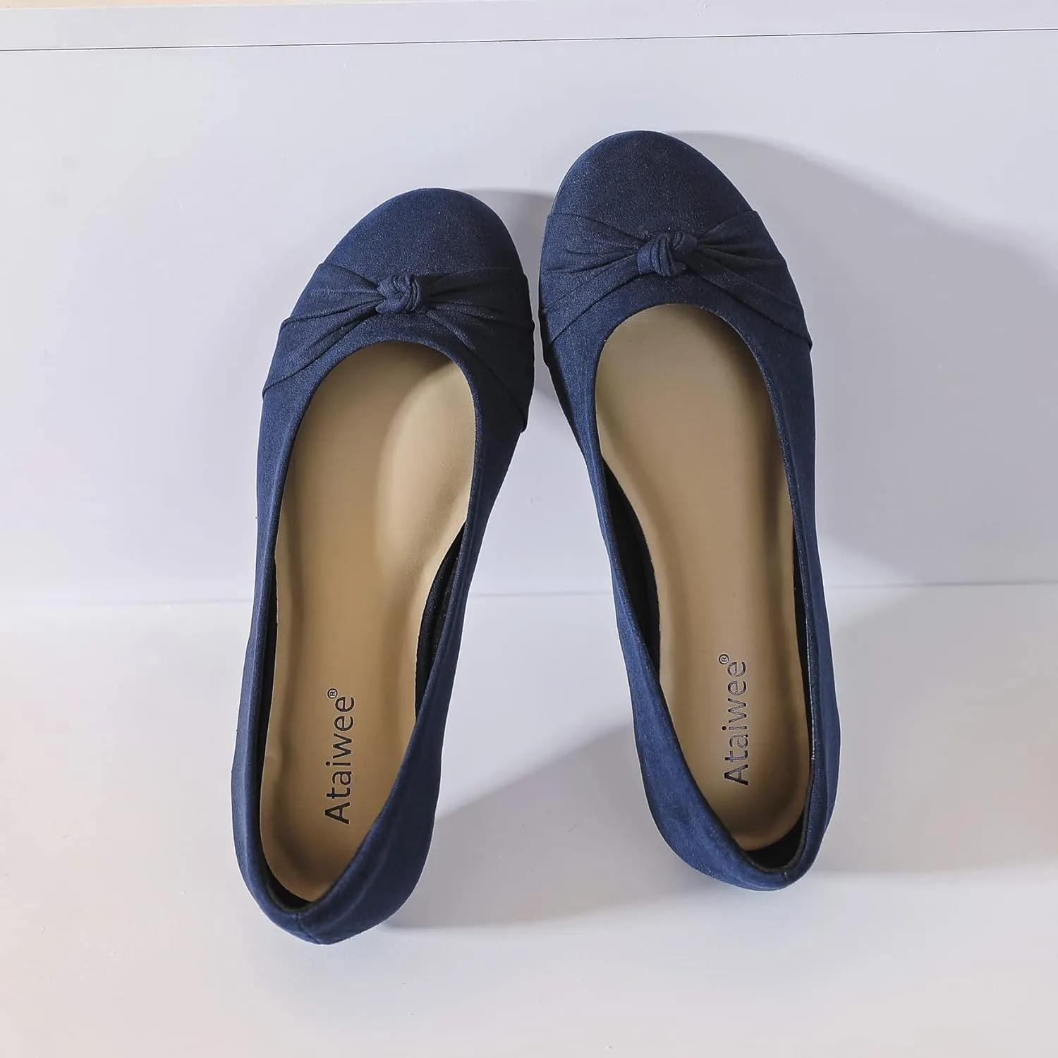 Ataiwee Women's Wide Width Flats Shoes - Ladies Cute and Comfortable Dress Ballet Shoes.