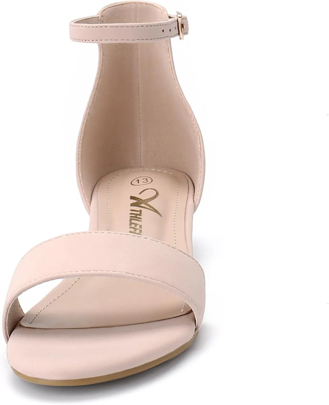 Athlefit Girls Sandals Open Toe Ankle Strap Low Heels Girl Dress Shoes For Toddler Little Big Kid