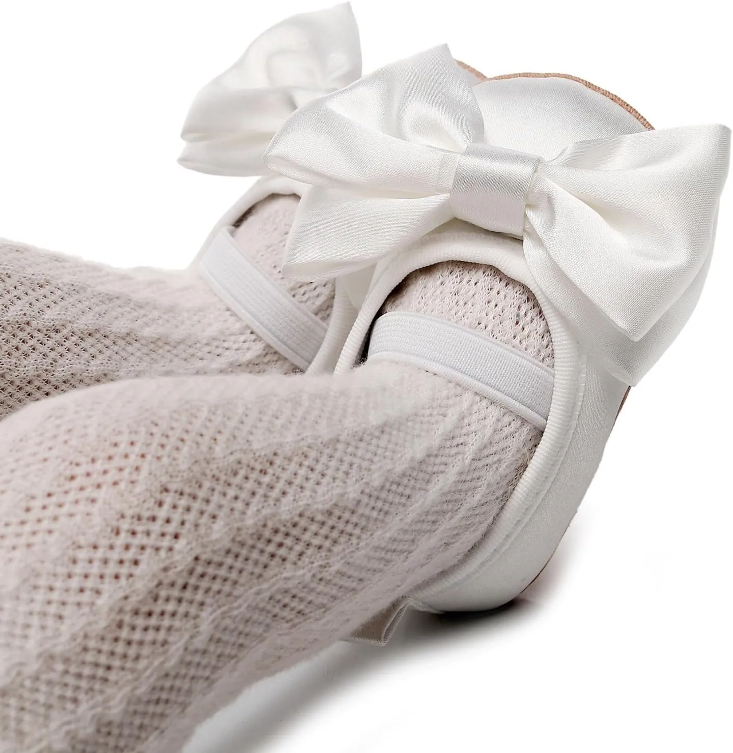 Baby Infant Girl Mary Jane Shoes Bow Baby Dress Shoes PU Leather Non-Slip Rubber Sole First Walkers Princess Wedding Newborn Crib Shoes