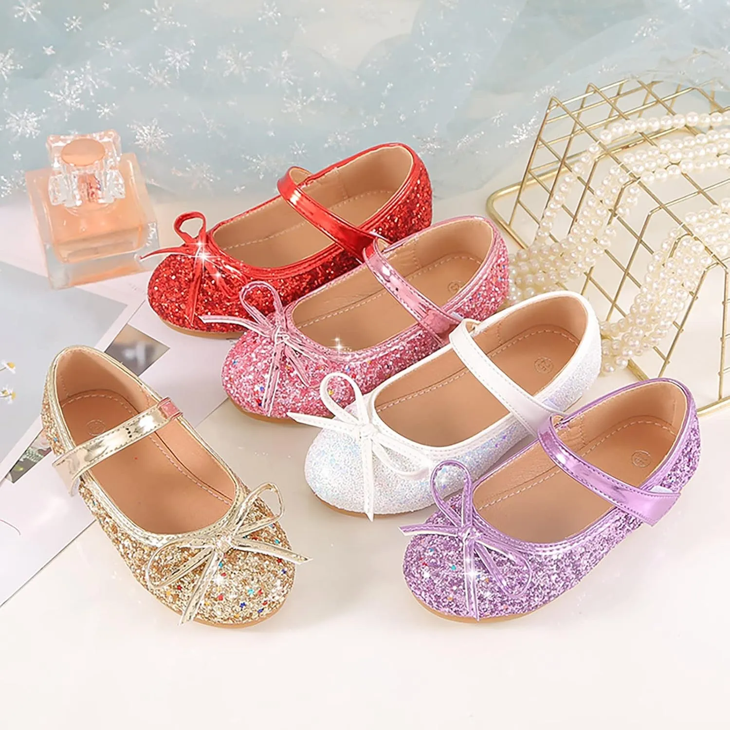 Baby Shoes Infant Baby Soft Sole Walking Shoes Bow Ballet Flats for Girl Wedding Birthday Party Oxford Shoes Loafers