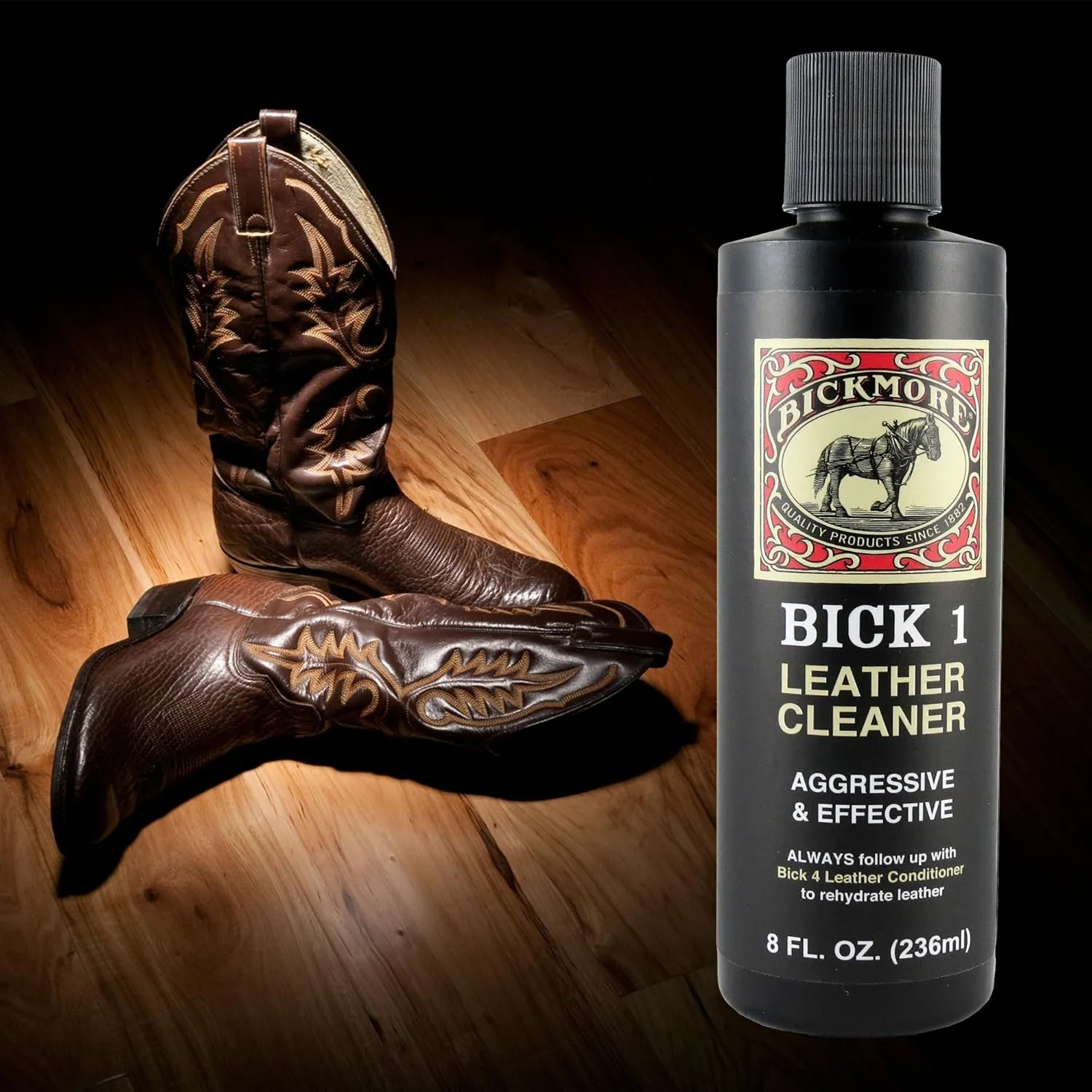 Bick 1 Leather Cleaner 8 oz - Clean Dirt, Oil, Sweat, Salt, and Water Stains from All Colored, White, and Black Leather