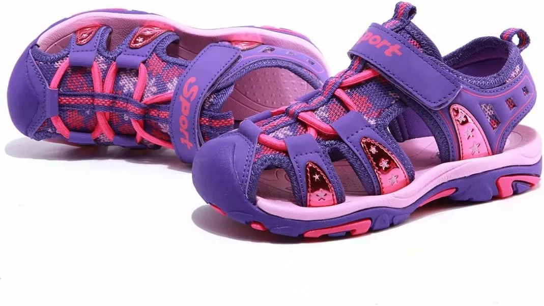 BODATU Boys' and Girls' Summer Outdoor Beach Sports Closed-Toe Sandals