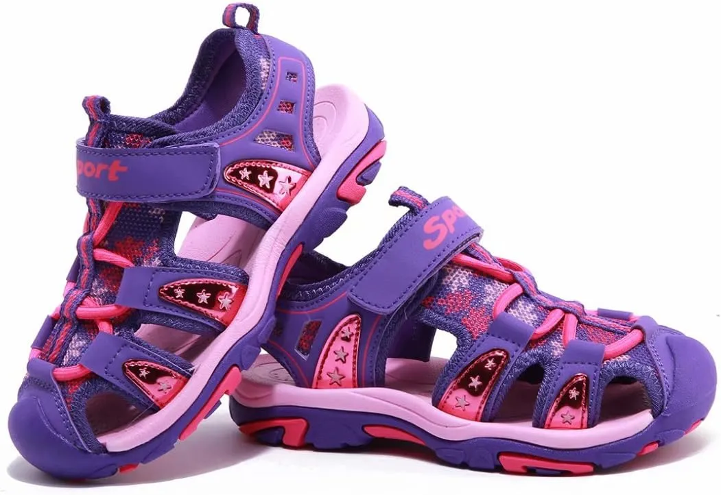 BODATU Boys' and Girls' Summer Outdoor Beach Sports Closed-Toe Sandals