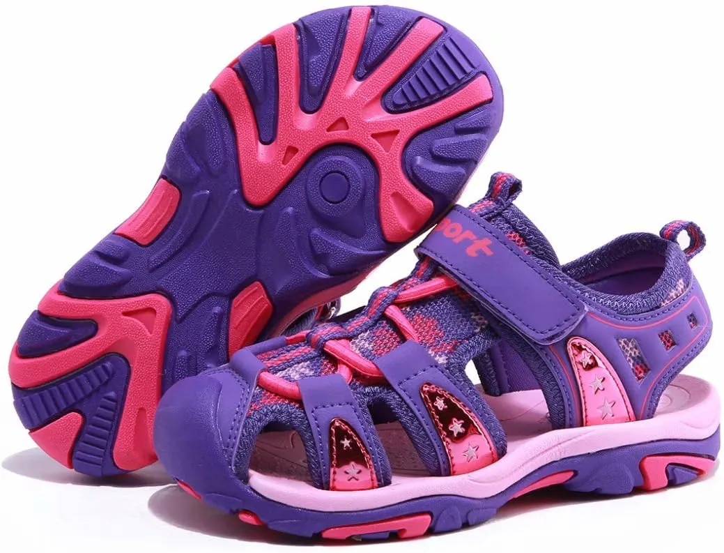 BODATU Boys' and Girls' Summer Outdoor Beach Sports Closed-Toe Sandals