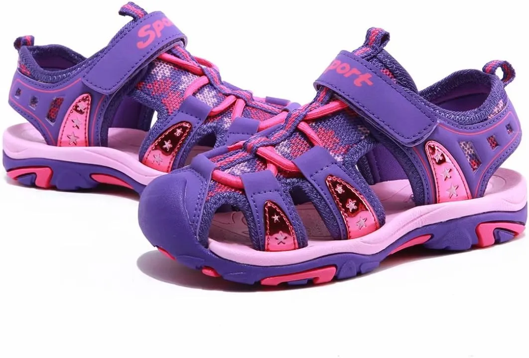 BODATU Boys' and Girls' Summer Outdoor Beach Sports Closed-Toe Sandals