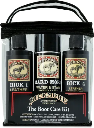 Boot Care Kit - Bick 1 Bick 4 & Gard-More - Leather Lotion Cleaner Conditioner & Protector - For Cleaning Softening and Protecting Boots Shoes Handbags Purses Jackets and More