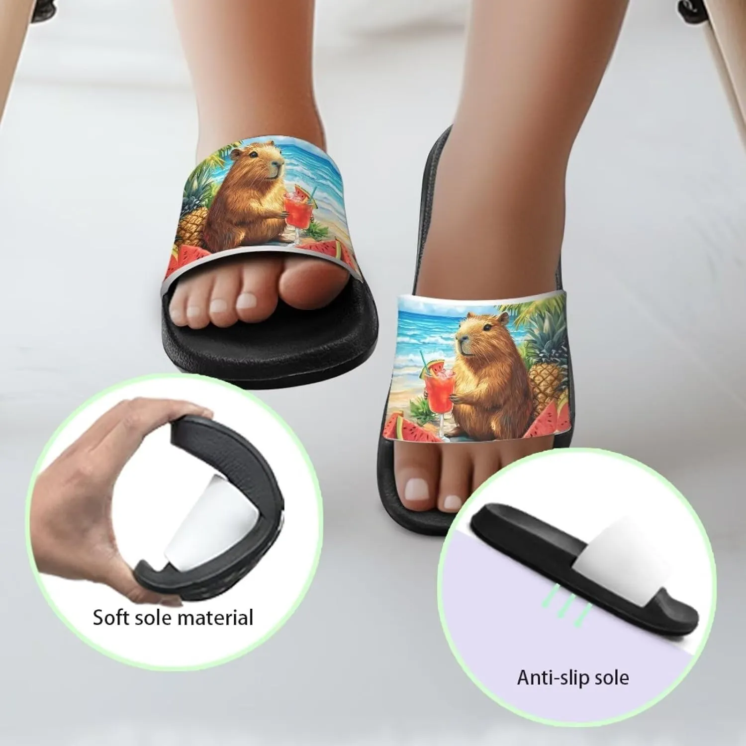 Boy & Girls Slide Sandals Kids Shower Shoes Non Slip Summer Slippers Beach Sandals
