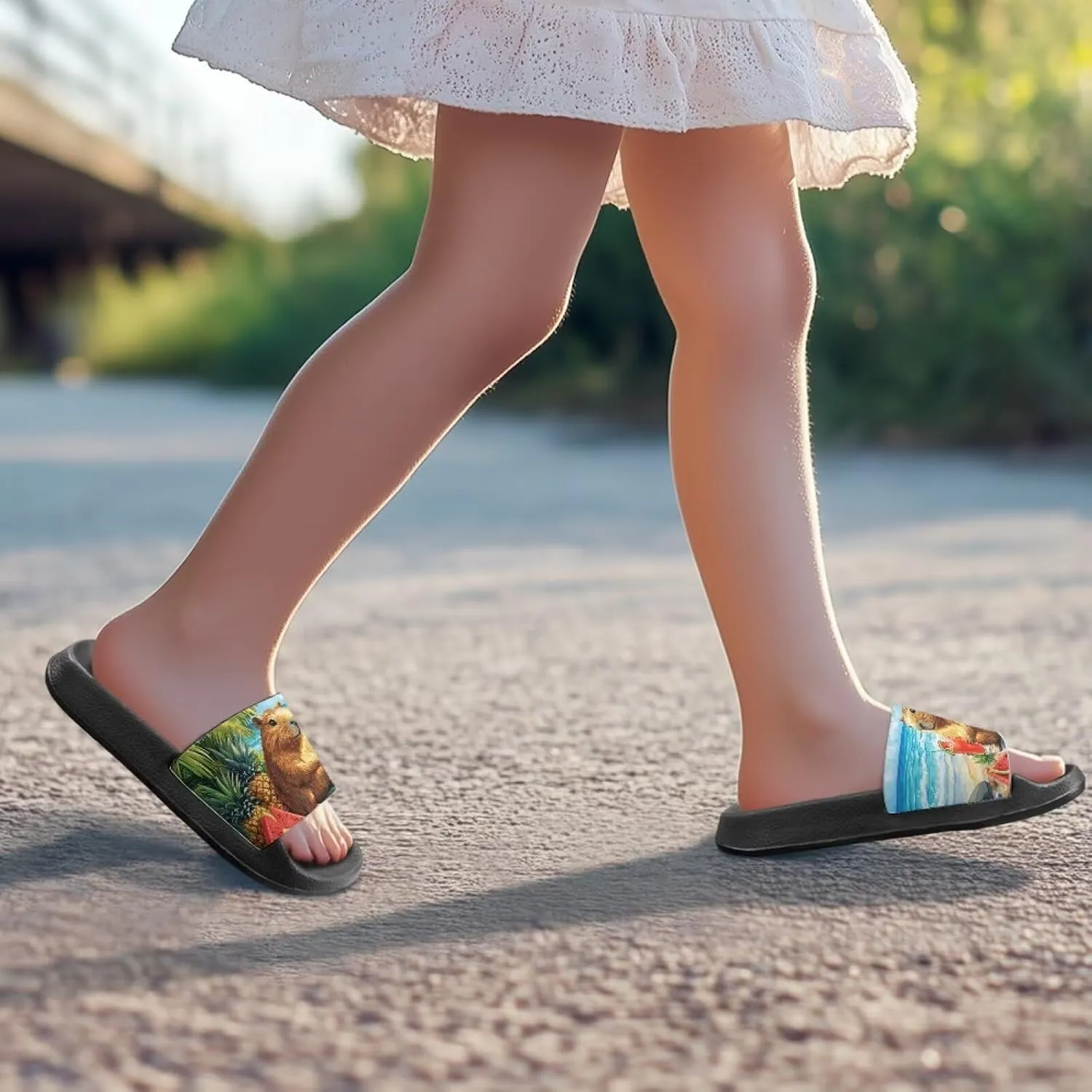 Boy & Girls Slide Sandals Kids Shower Shoes Non Slip Summer Slippers Beach Sandals