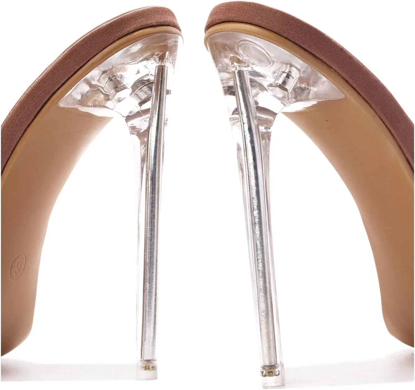 Cape Robbin Women's Stiletto Heel Sandals - Rhinestone-Embellished Clear Slip-On Dress Shoes with Transparent Strap & Open Toe (Brisa)