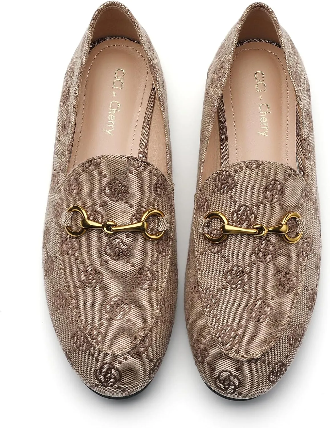 Casual Buckle Loafers for Women Work Flats Round Toe Business Backless Ballet Flats Metal Décor Driving Slip on