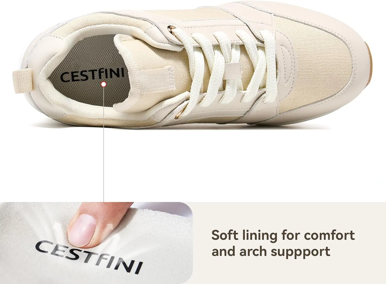 Cestfini Wedge Sneakers for Women - Wedge Tennis Shoes Non-Slip Women Fashion Sneakers