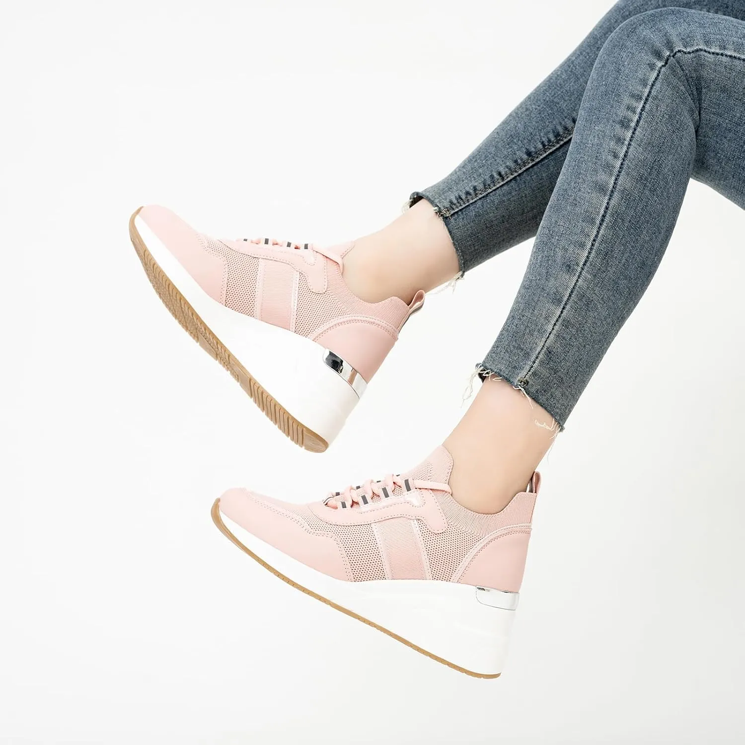 Cestfini Wedge Sneakers for Women - Wedge Tennis Shoes Non-Slip Women Fashion Sneakers