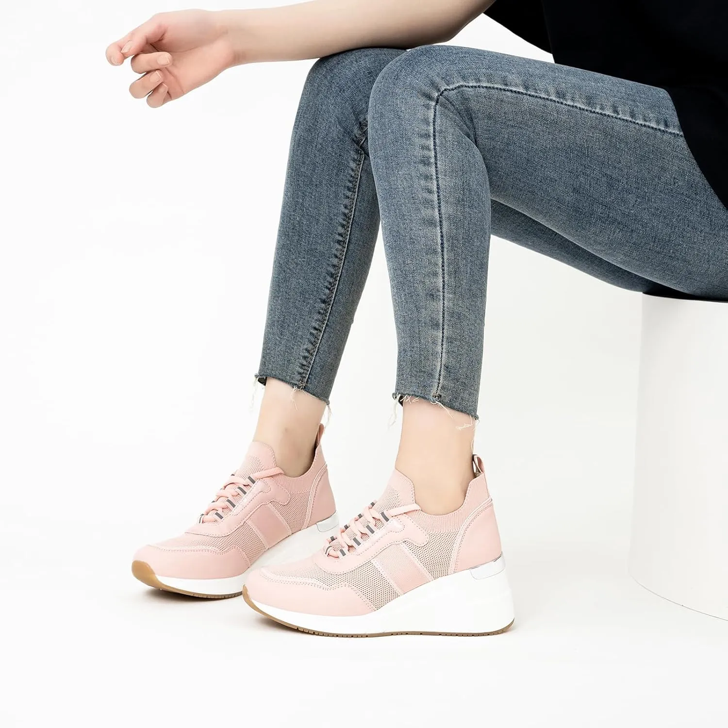 Cestfini Wedge Sneakers for Women - Wedge Tennis Shoes Non-Slip Women Fashion Sneakers