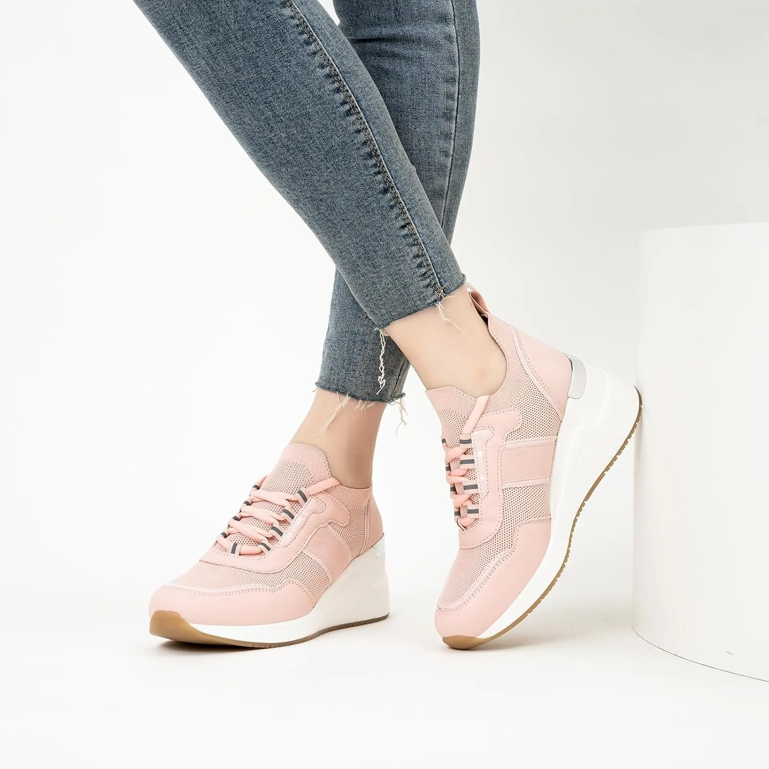 Cestfini Wedge Sneakers for Women - Wedge Tennis Shoes Non-Slip Women Fashion Sneakers