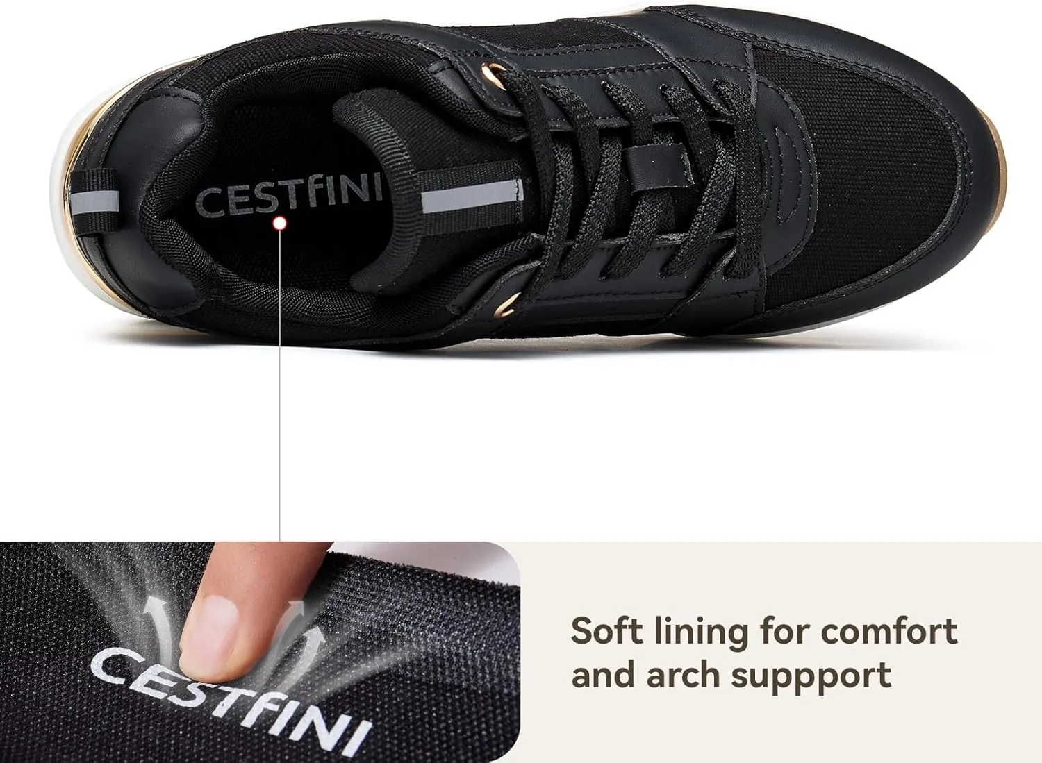 Cestfini Wedge Sneakers for Women - Wedge Tennis Shoes Non-Slip Women Fashion Sneakers