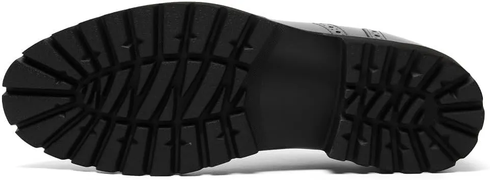 CHAMARIPA Elevator Shoes for Men- Black Leather Height Increase Dress Formal Shoes That Make You Taller 3.15 Inches.