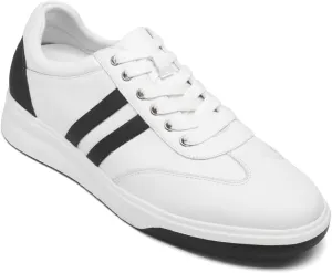CHAMARIPA Hidden Heel Premium Leather Height Increase Low-Top Skate Shoes Men's Invisible Height Increasing Elevator Casual Fashion Sneaker