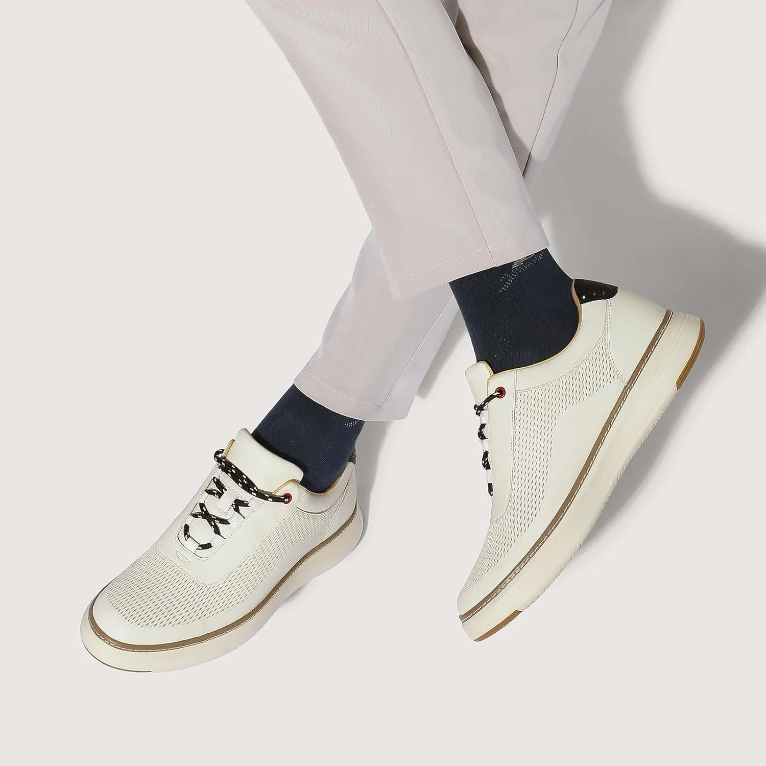 CHAMARIPA Hidden Heel Premium Leather Height Increase Low-Top Skate Shoes Men's Invisible Height Increasing Elevator Casual Fashion Sneaker