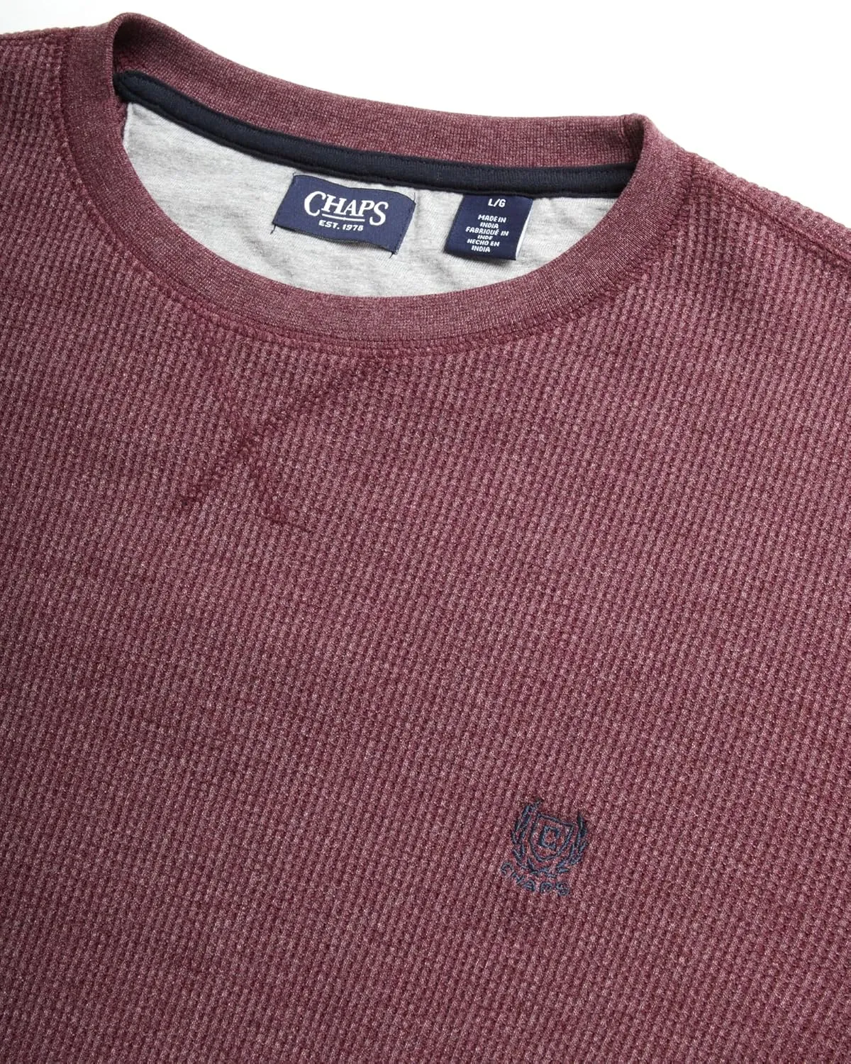 Chaps Men's Long Sleeve Shirt - Casual Thermal Crewneck Shirt - Waffle Knit Shirt for Men (M-XXL)