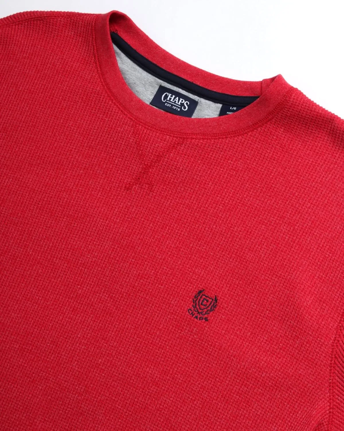 Chaps Men's Long Sleeve Shirt - Casual Thermal Crewneck Shirt - Waffle Knit Shirt for Men (M-XXL)