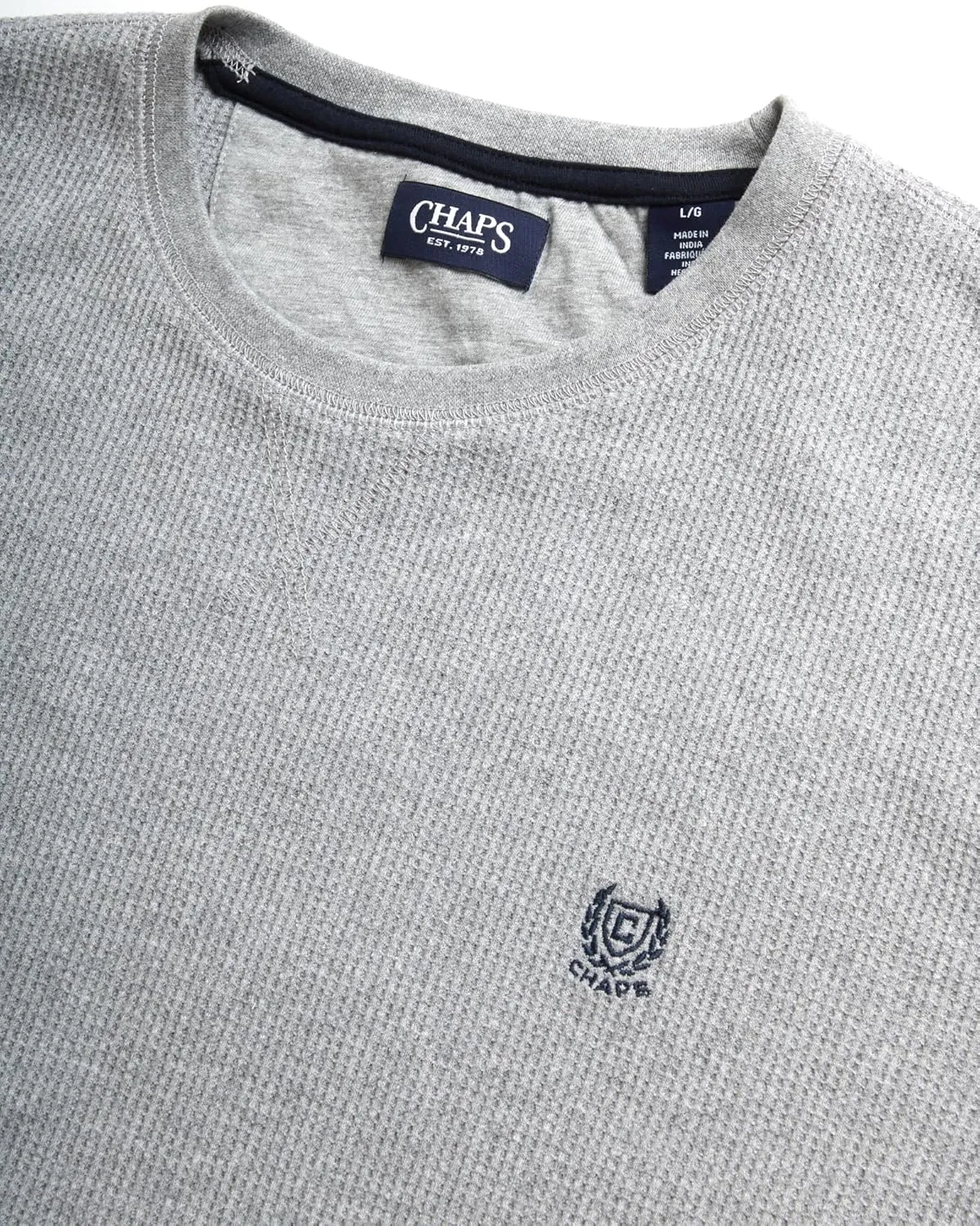 Chaps Men's Long Sleeve Shirt - Casual Thermal Crewneck Shirt - Waffle Knit Shirt for Men (M-XXL)