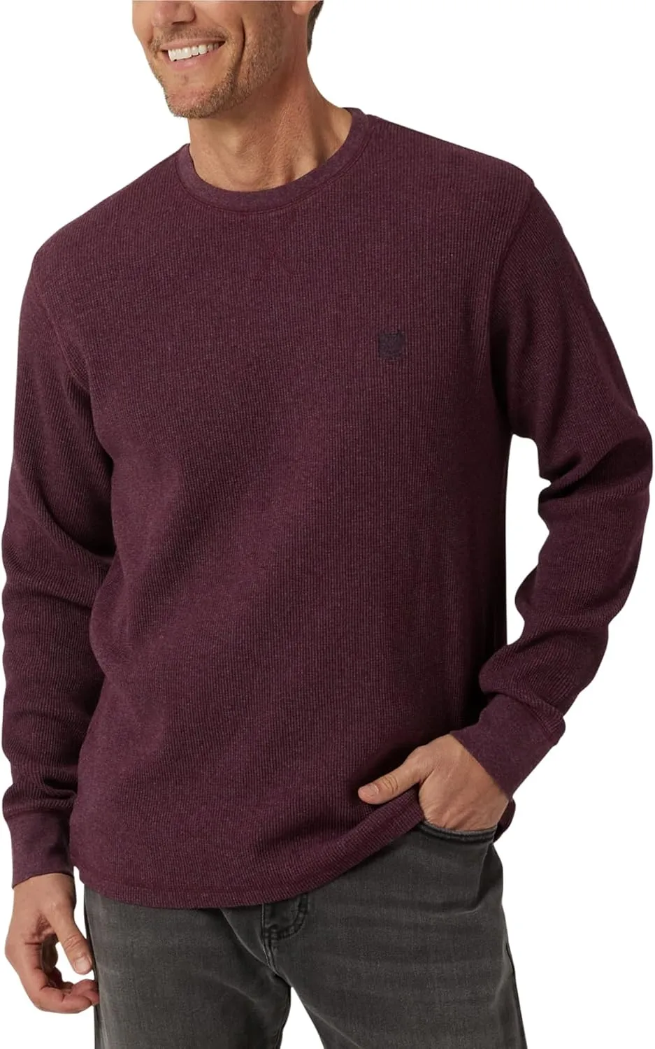 Chaps Men's Long Sleeve Shirt - Casual Thermal Crewneck Shirt - Waffle Knit Shirt for Men (M-XXL)
