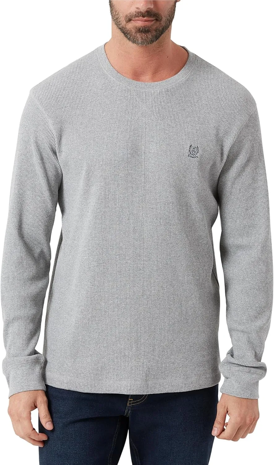 Chaps Men's Long Sleeve Shirt - Casual Thermal Crewneck Shirt - Waffle Knit Shirt for Men (M-XXL)