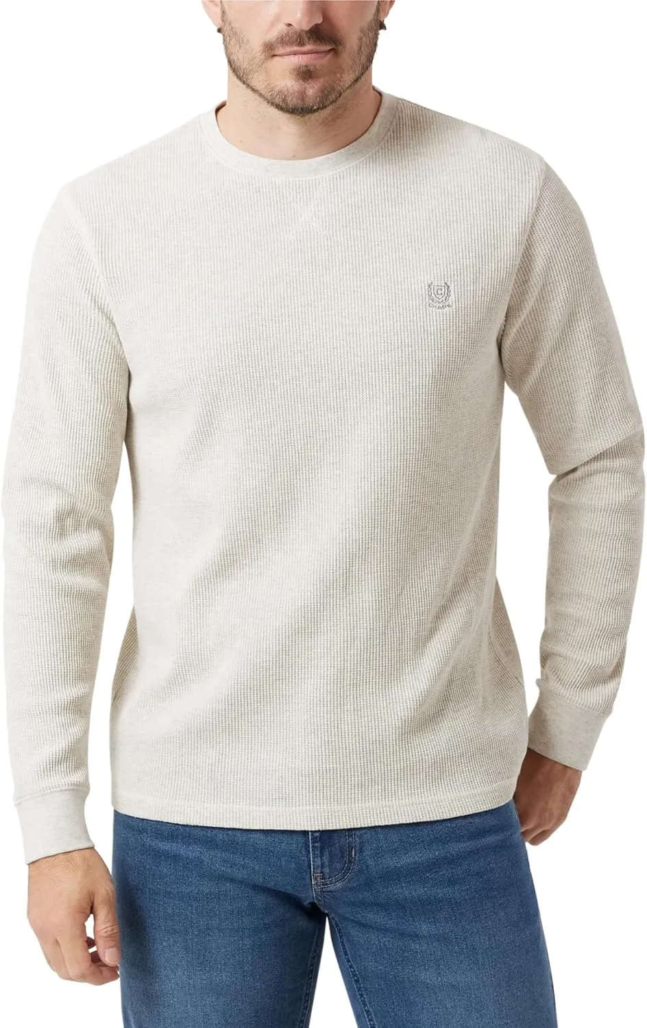 Chaps Men's Long Sleeve Shirt - Casual Thermal Crewneck Shirt - Waffle Knit Shirt for Men (M-XXL)