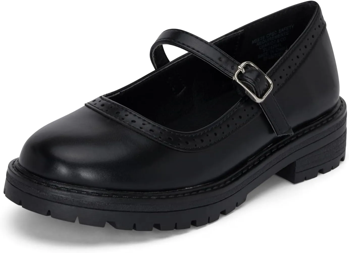 Chariot & Co : Anita-IIS - Girls/Little Kids Mary Jane Adjustable Buckle Closed Toe Lug Sole Heeled Loafers/School or Cosplay Shoes