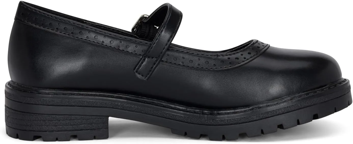 Chariot & Co : Anita-IIS - Girls/Little Kids Mary Jane Adjustable Buckle Closed Toe Lug Sole Heeled Loafers/School or Cosplay Shoes