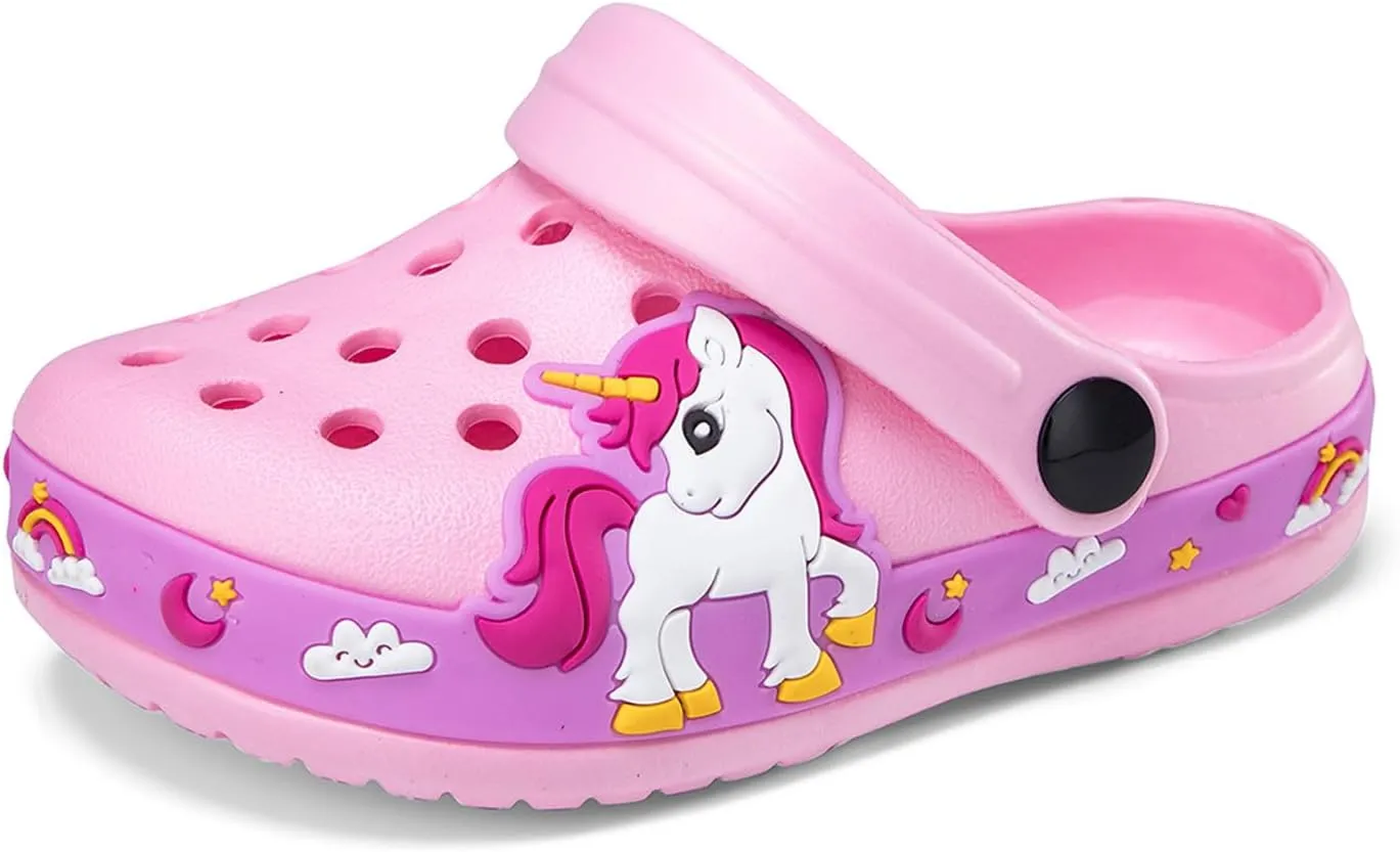 Children Garden Shoes Unisex Little- Kids Cartoon Clogs Slippers Toddler Slip On Lightweight Beach Pool Sandals Yard