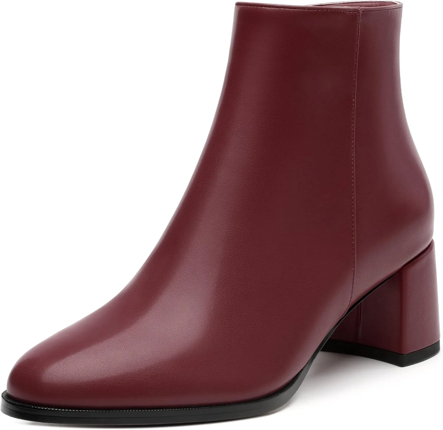 Comfort Ankle Boots for Women Low Chunky Heel Side Zipper Round Toe Short Boots Elegant Classic Fashion Fall Winter Boots 2 Inch