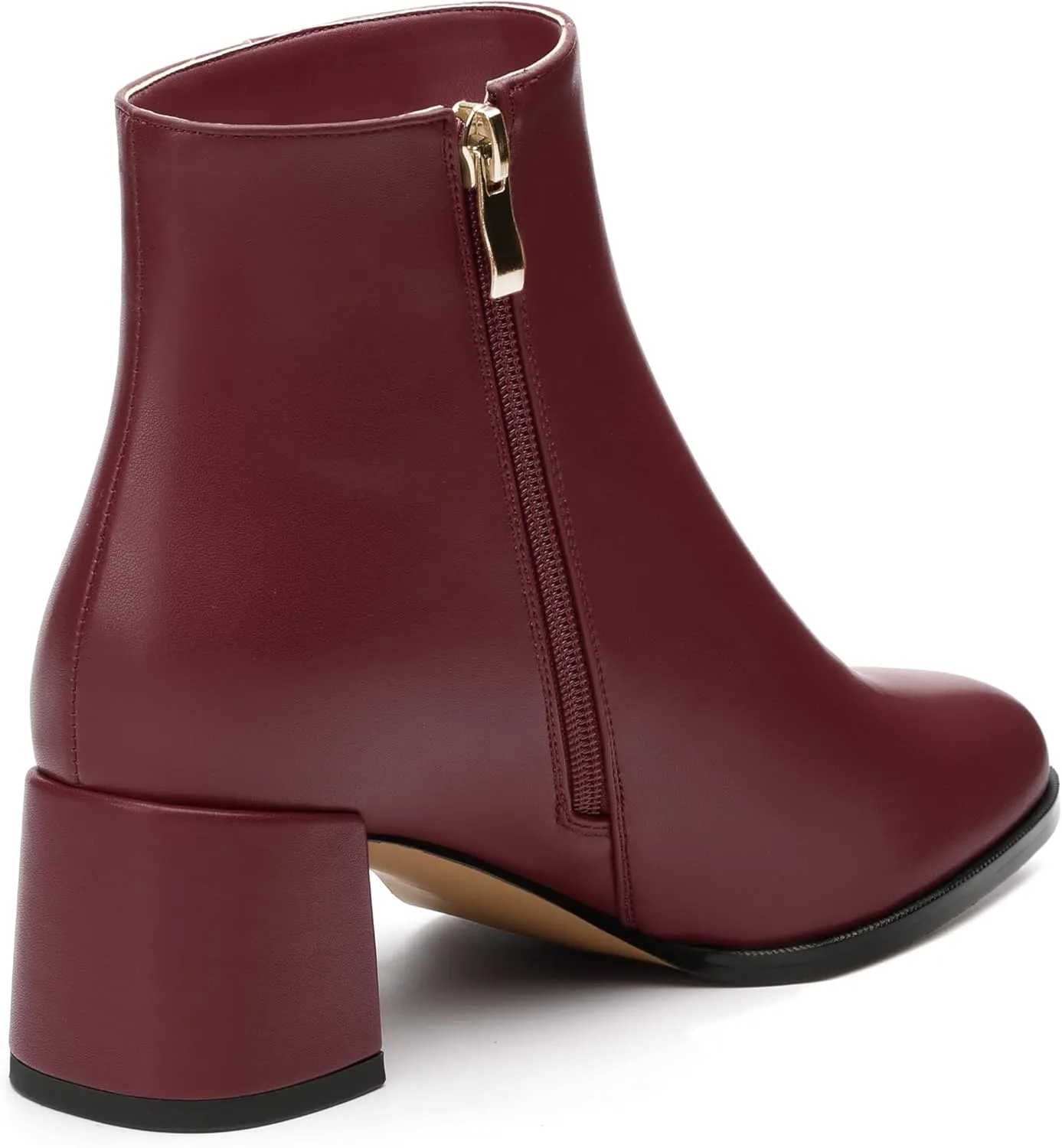 Comfort Ankle Boots for Women Low Chunky Heel Side Zipper Round Toe Short Boots Elegant Classic Fashion Fall Winter Boots 2 Inch