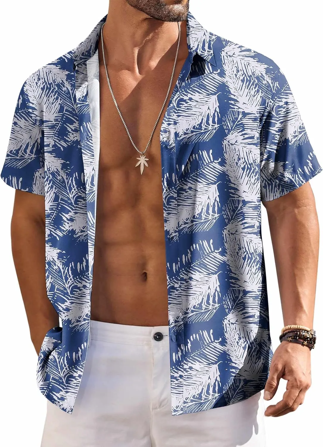 COOFANDY Hawaiian Shirt for Men Short Sleeve Floral Button Down Shirt Tropical Casual Summer Beach Shirts