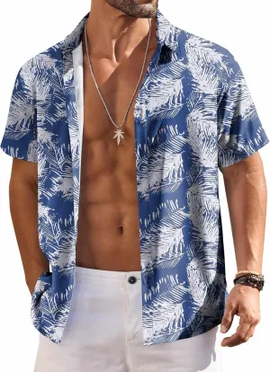COOFANDY Hawaiian Shirt for Men Short Sleeve Floral Button Down Shirt Tropical Casual Summer Beach Shirts