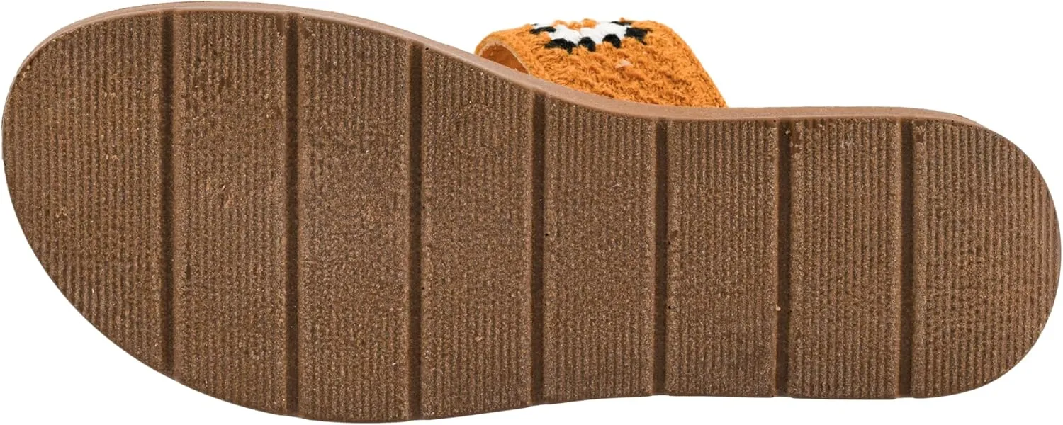 Corkys Footwear Toodles Double Strap Sandal - Featuring Two Colorful Crocheted Straps, A Comfy and Cushioned Insole, Easy and Convenient Slip-On design