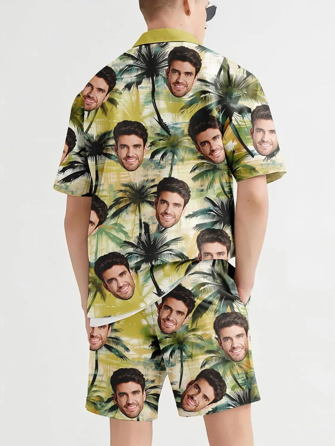 Custom Matching Hawaiian Outfits for Couples Personalized Beach Vacation Tropical Print Men Shirt Suit