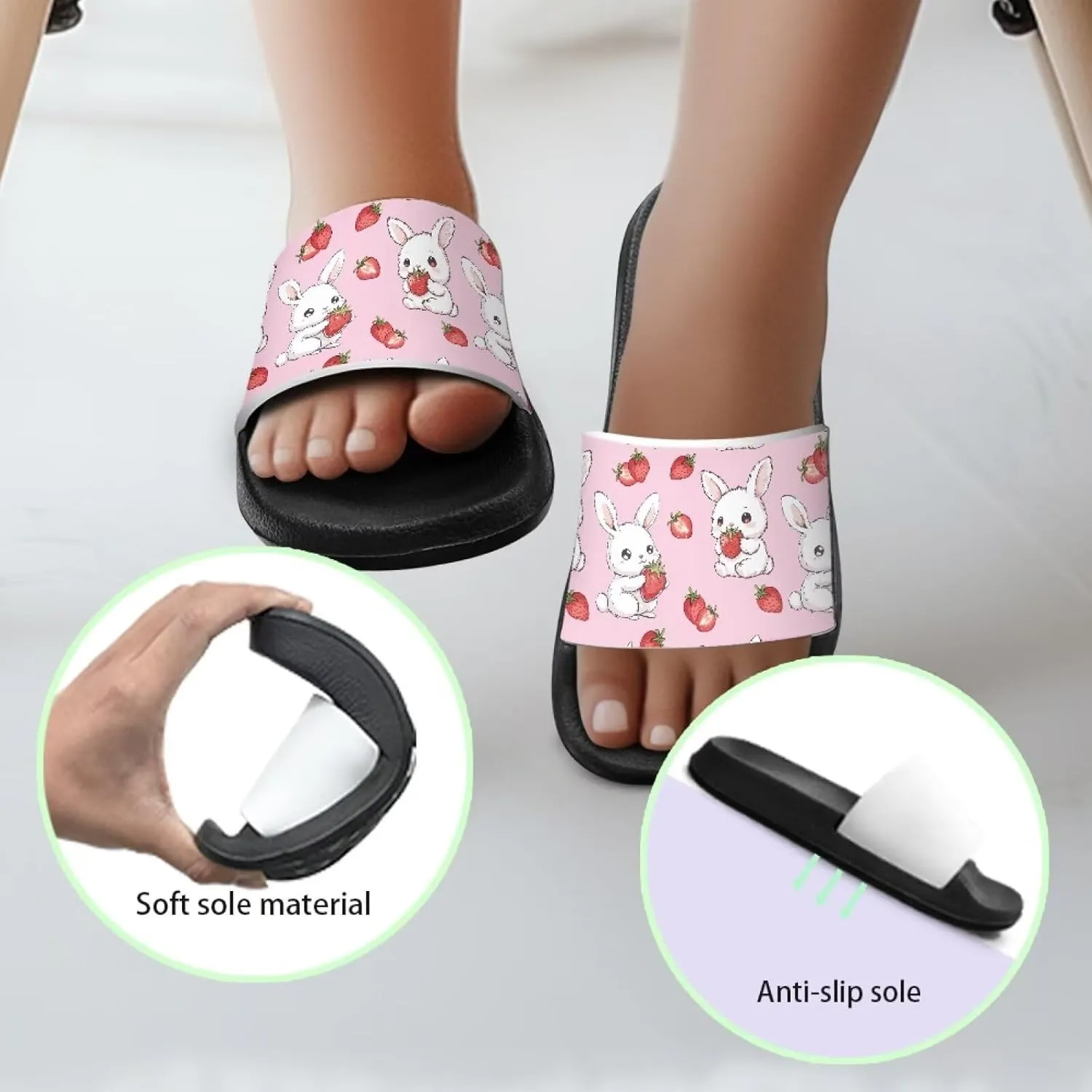 Cute Cartoon Slides for Boys Girls 2025 Trendy Kids Shower Shoes Non-Slip