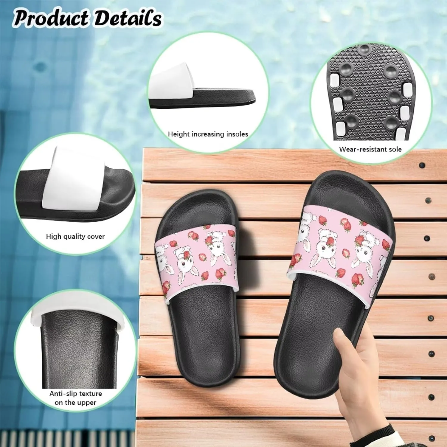 Cute Cartoon Slides for Boys Girls 2025 Trendy Kids Shower Shoes Non-Slip