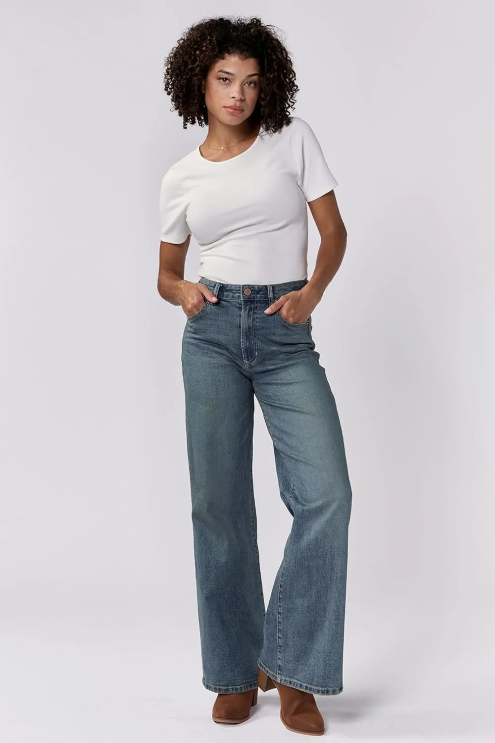 DEAR JOHN Fiona Women's Jeans Wide Leg High Rise Full Inseam