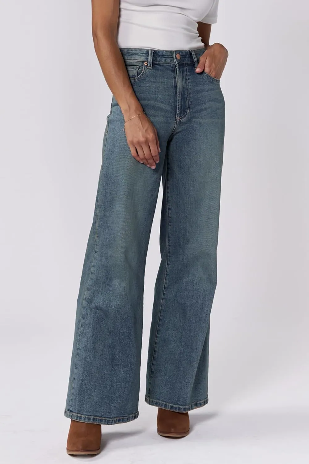 DEAR JOHN Fiona Women's Jeans Wide Leg High Rise Full Inseam