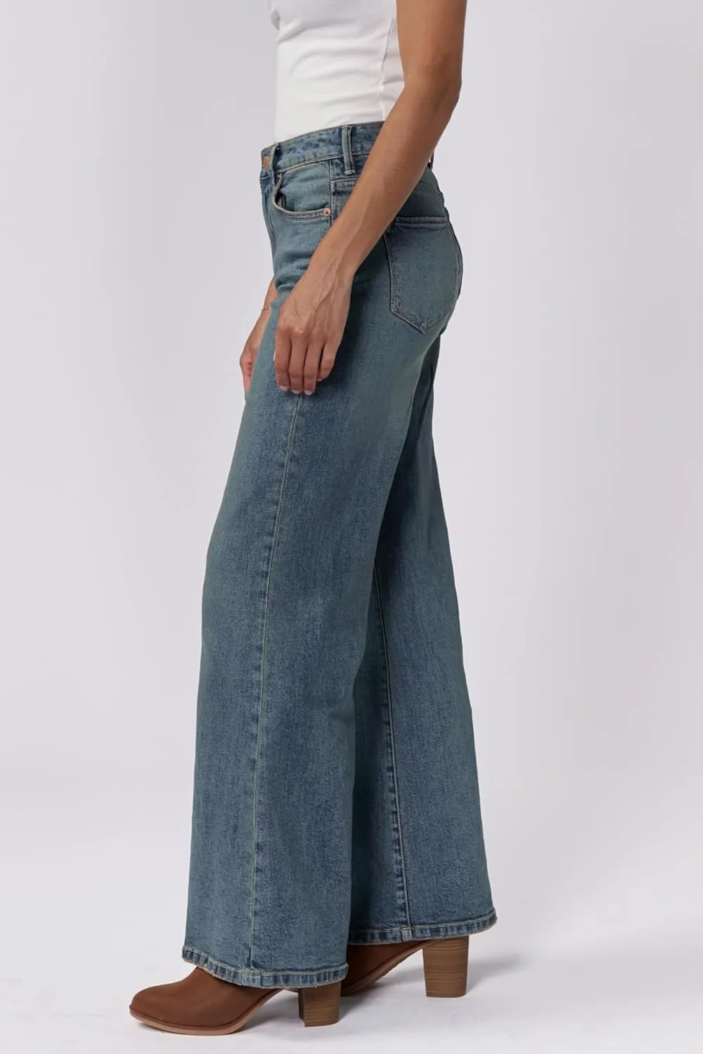 DEAR JOHN Fiona Women's Jeans Wide Leg High Rise Full Inseam