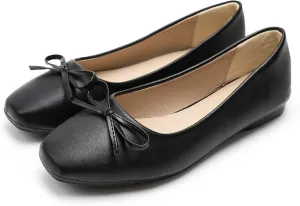 Dear Time Women's Casual Foldable Ballet Flats Square Toe Ballerina Flats Shoes Comfortable