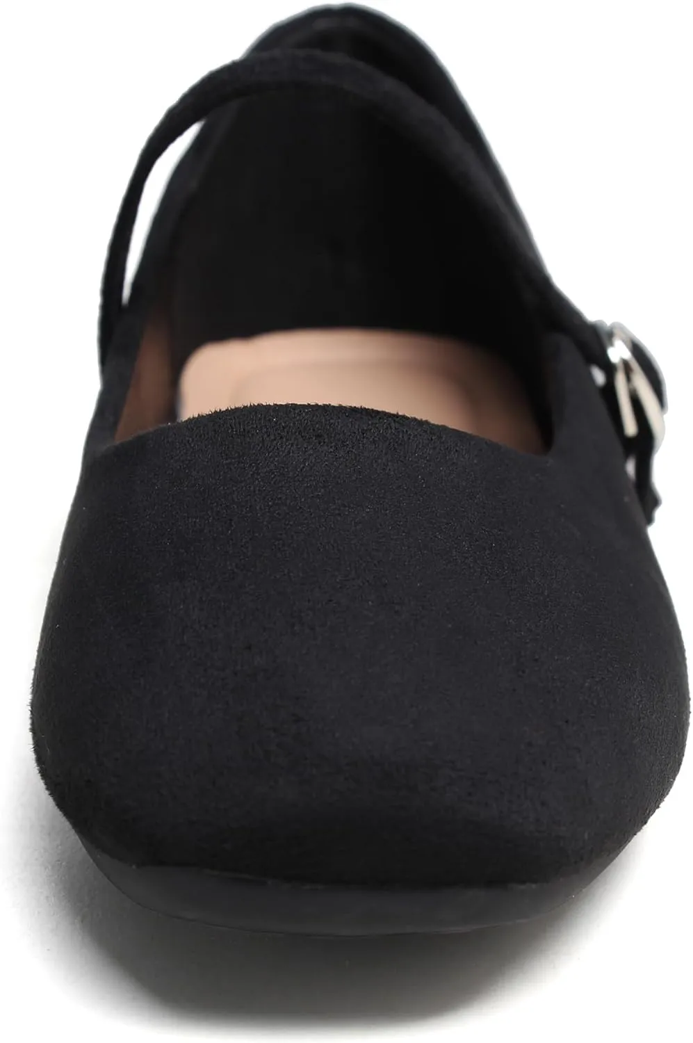 Dear Time Women's Comfortable Mary Jane Flats Soft Flats Square Toe Casual Ballet Flats with Ankle Strap