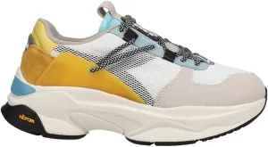 Diadora Mens Terrena Nylon Lace Up Sneakers Shoes Casual - Grey, White, Yellow - Size 5 M
