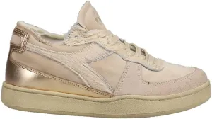 Diadora Womens Mi Basket Row Cut Circus Dirty Metallic Lace Up Sneakers Shoes Casual - Beige - Size 10 M, 179027-25010