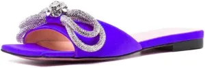Divanne Slide Sandals for Women, Rhinestone Sandal Flats Bow Slippers Comfort Dressy Flat Slides