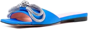 Divanne Slide Sandals for Women, Rhinestone Sandal Flats Bow Slippers Comfort Dressy Flat Slides